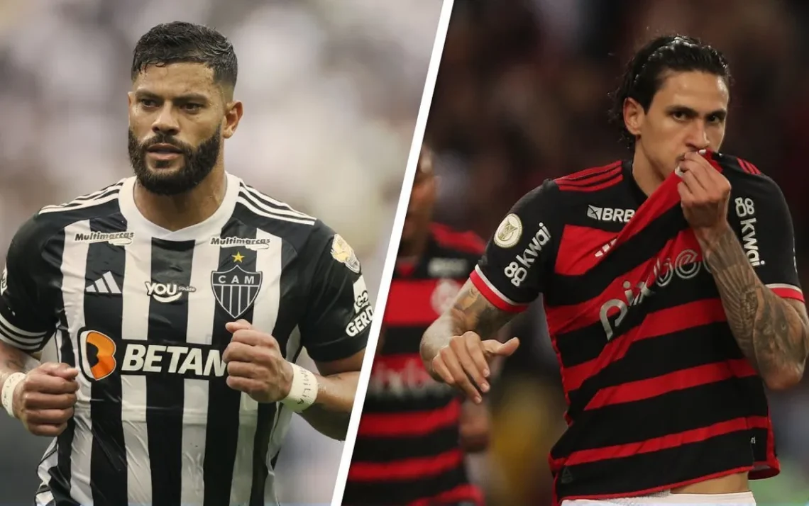 jogo do Brasileirão, confronto entre as equipes, partida entre Atlético-MG e Flamengo.