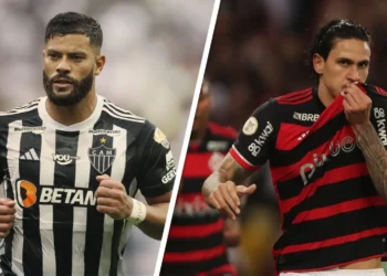 jogo do Brasileirão, confronto entre as equipes, partida entre Atlético-MG e Flamengo.