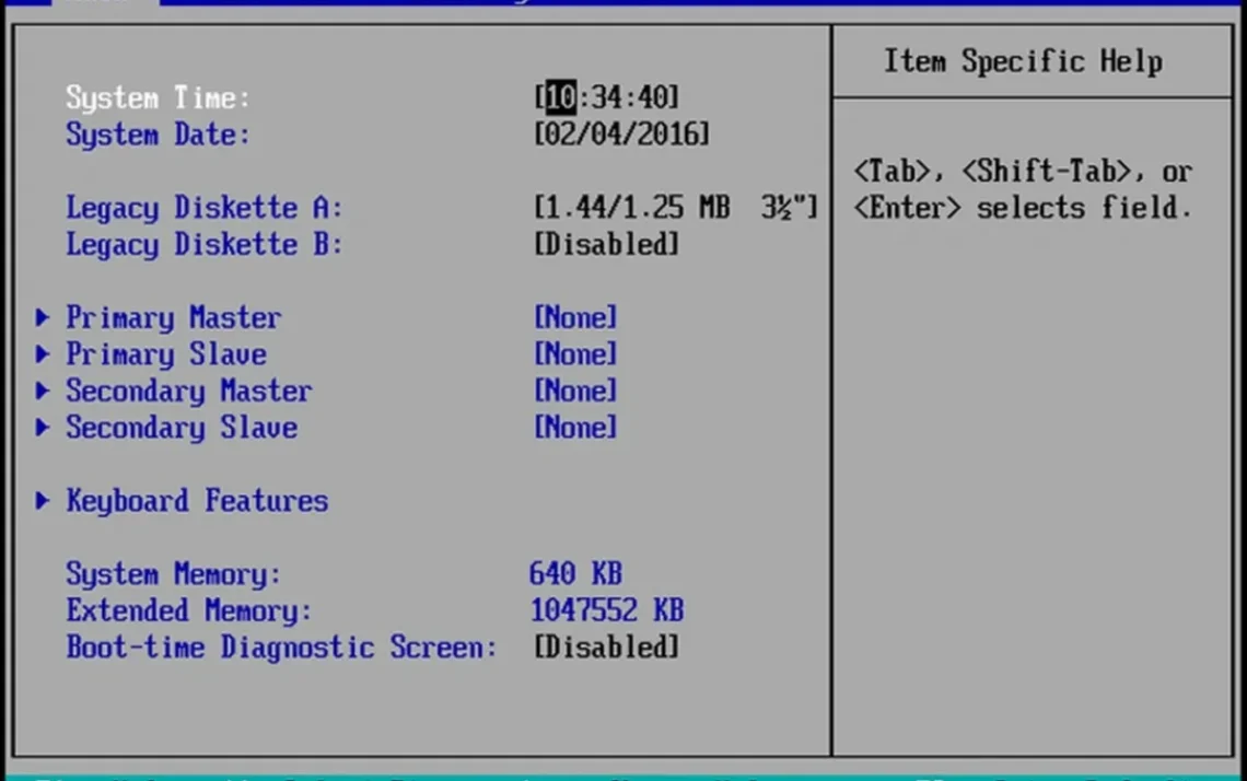 configurações, de Firmware, programa, pré-instalado no, firmware, tecla, de atalho;