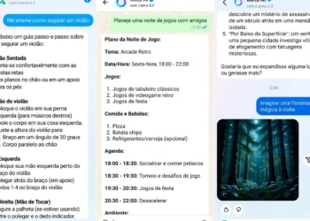 Meta AI, assistente com inteligência artificial integrado ao WhatsApp, ao Instagram e ao Facebook — Foto: Divulgação/Meta Brasil manda 4x mais áudios no WhatsApp do que outros países, diz Zuckerberg - Todos os direitos: © G1 - Tecnologia